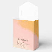 Boho Pink Yellow Script Custom Baby Shower   フェイバーボックス (オープン)