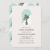 Boho Plant Organic Nature Theme Baby Shower 招待状 (正面/裏面)