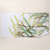 Boho Plants水彩手絵を描型 ビーチタオル (正面)