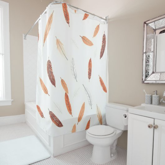 Boho Popular Feathers Luxury Collection シャワーカーテン (インサイチュ)
