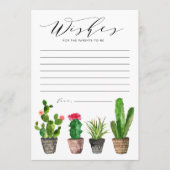 Boho Pottedサボテンが赤ちゃんシャワーを望む アドバイスカード (正面)
