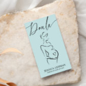 Boho Pregnant Lady Line Art Doula Midwife QRCODE  名刺