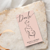 Boho Pregnant Lady Line Art Doula Midwife QRCODE  名刺