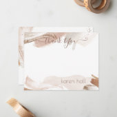Boho Pretty Abstract Thank You Personalized Name ノートカード (正面/裏面インサイチュ)