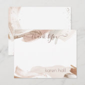 Boho Pretty Abstract Thank You Personalized Name ノートカード (正面/裏面)