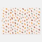 Boho Print Doodle Shapes Happy Colours Patterns ラッピングペーパーシート (正面3)