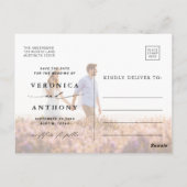 Boho Protea Pampas Grass Save the Date Photo Postc ポストカード (裏面)
