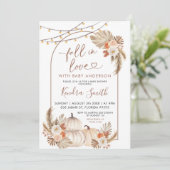 Boho Pumpkin素朴秋インラブベビーシャワー 招待状 (スタンド正面)