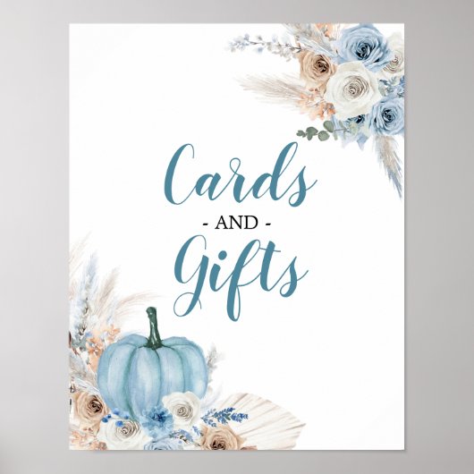 Boho Pumpkin素朴秋カード&ギフトPosポスター ポスター (正面)