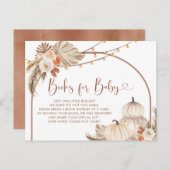 Boho Pumpkin素朴秋ラブブブブックスベビー インビテーションポストカード (正面/裏面)