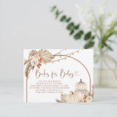 Boho Pumpkin素朴秋ラブブブブックスベビー インビテーションポストカード (スタンド正面)