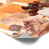 Boho Pumpkin素朴 Baby Showerウェルカムサイン ポスター (角)