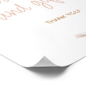 Boho Pumpkin赤ちゃんシャワーカードとギフトサイン ポスター (角)