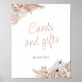 Boho Pumpkin赤ちゃんシャワーカードとギフトサイン ポスター (正面)