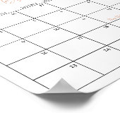 Boho Pumpkin赤ちゃんシャワー推定期日カレンダー ポスター (角)