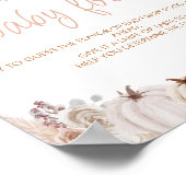 Boho Pumpkin赤ちゃんシャワー推測ベビー食品の看板 ポスター (角)