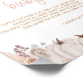 Boho Pumpkin赤ちゃんシャワー言わないベビー標識 ポスター (角)