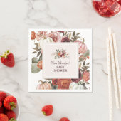 Boho Pumpkin Floral Fall Baby Shower スタンダードカクテルナプキン (インサイチュ)