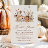 Boho Pumpkin Floral Rustic Fall Bridal Shower 招待状