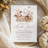 Boho Pumpkin Floral Rustic Fall Bridal Shower 招待状