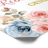 Boho Pumpkin Pampas Grass He or She Reveal ポスター (角)