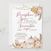 Boho Pumpkin Spice & Everything Nice Baby Shower 招待状 (正面)