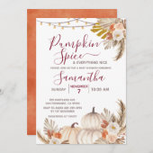 Boho Pumpkin Spice & Everything Nice Baby Shower 招待状 (正面/裏面)