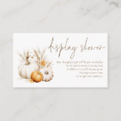 Boho Pumpkinsスクリプトディスプレイベビーシャワー エンクロージャーカード (正面)