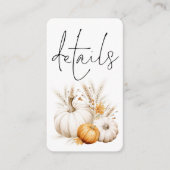 Boho PumpkinsスクリプトQRコード結婚の詳細 エンクロージャーカード (正面)