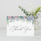 Boho PurpleとGreen Succulent Thank You (スタンド正面)