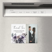 Boho Purpleフローラ結婚ズ・サンキュー マグネット (インサイチュ (食洗機))