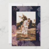 Boho PurpleフローラWinter Circle写真 セーブザデート (裏面)