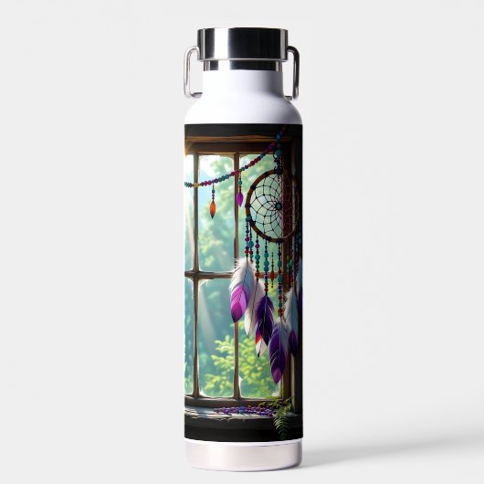 Boho Purple Dreamcatcher in Window ウォーターボトル (正面)