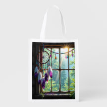 Boho Purple Dreamcatcher in Window