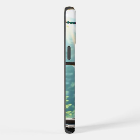 Boho Purple Dreamcatcher in Window iPhoneケース (右側面)