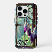 Boho Purple Dreamcatcher in Window Monogrammed iPhoneケース (裏面)