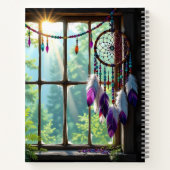 Boho Purple Dreamcatcher in Window  Personalized ノートブック (裏面)