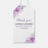 Boho Purple Floral Bridal Shower Stationery ギフトタグ (正面)