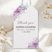 Boho Purple Floral Bridal Shower Stationery ギフトタグ