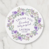 Boho Purple Floral Favor フェイバータグ (正面)