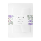 Boho Purple Floral Watercolor Wedding  招待状ベリーバンド (正面例)