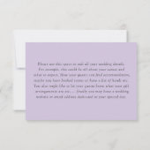 Boho Purple Floral Watercolor Wedding RSVP (裏面)