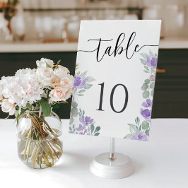 Boho Purple Floral Wedding テーブルナンバー
