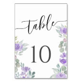 Boho Purple Floral Wedding テーブルナンバー (裏面)