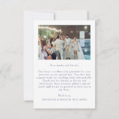 Boho Purple Lavenderフローラリース結婚の写真 サンキューカード (裏面)