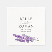 Boho Purple Lavender Watercolor Wedding スタンダードカクテルナプキン (正面)