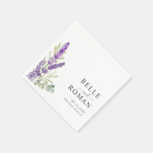 Boho Purple Lavender Watercolor Wedding スタンダードカクテルナプキン (角)