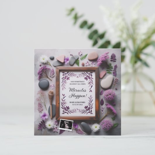 Boho Purple Pregnancy Announcement Digital 案内状 (スタンド正面)