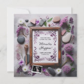 Boho Purple Pregnancy Announcement Digital 案内状 (正面)