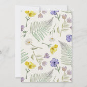 Boho Purple & Yellow Wildflower Bridal Shower 招待状 (裏面)